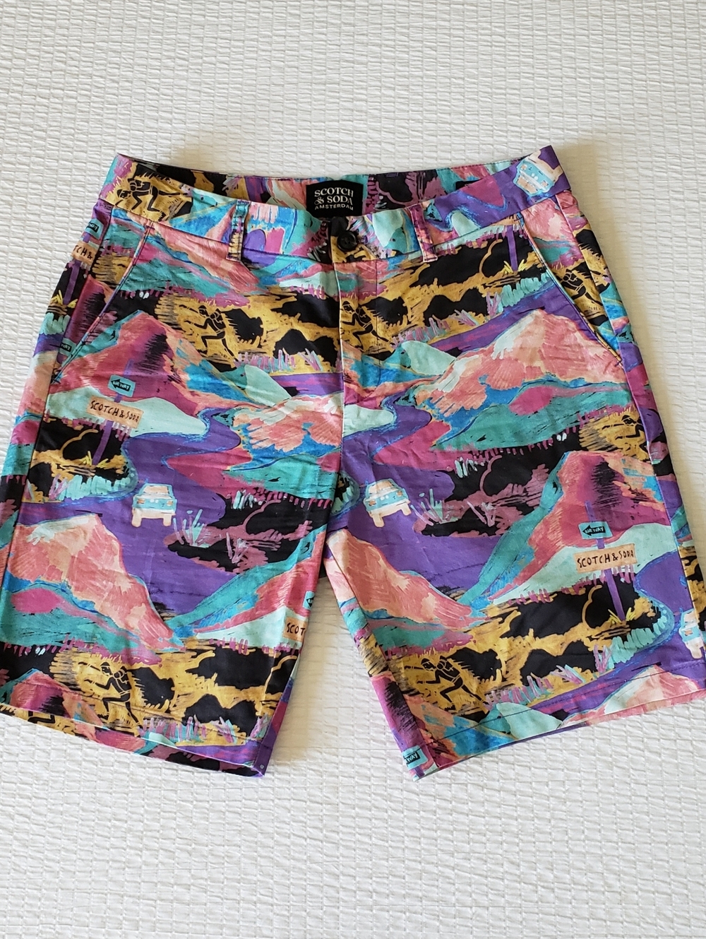 NWOT! SCOTCH & SODA Men's Stuart Colorful Summer Fun Shorts (28) Multi-Colored